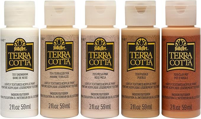 FolkArt Terra Cotta Acrylic Paint Set of 5, Essentials 2 fl oz Assorted Matte Finish Colors For P... | Amazon (US)