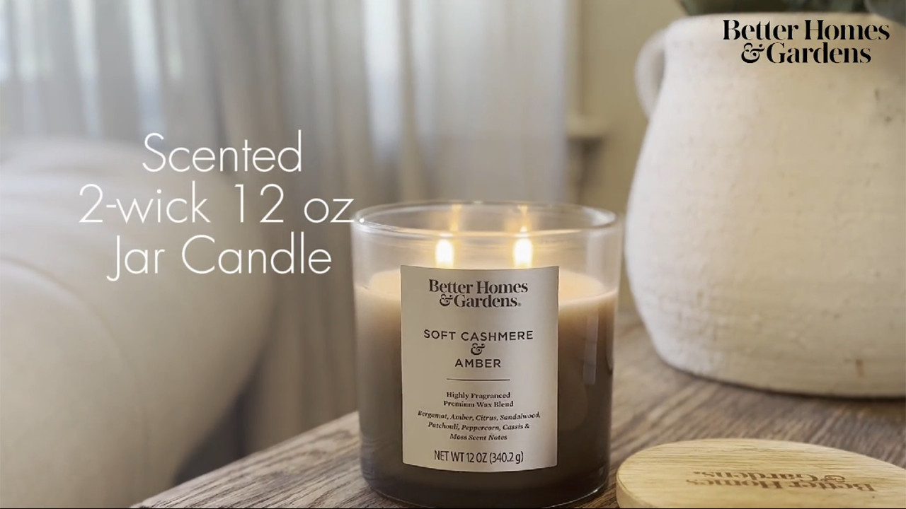 Better Homes & Gardens Sandalwood Cardamom Musk Scented 2-Wick Ombre Jar Candle 12oz | Walmart (US)
