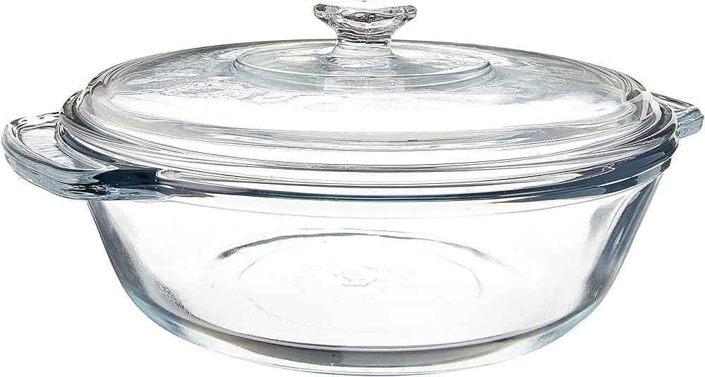 Anchor Hocking 2 Quart Round Glass Casserole Baking Dish, Medium | Amazon (US)
