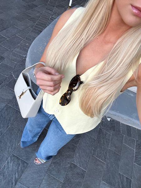 Pops of yellow ☀️💛🍋 Wearing a small in vest, 26 in jeans, shoes are Dior & run tts (linking similar). #kathleenpost #yellow #miamioutfit

#LTKstyletip #LTKtravel #LTKshoecrush