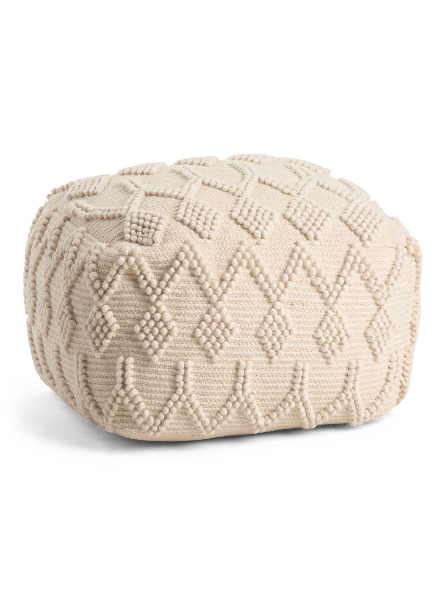 20x14 Textured Cotton Pouf | The Global Decor Shop | Marshalls | Marshalls