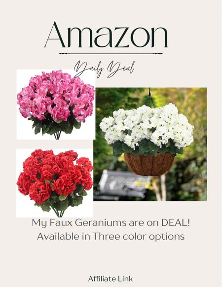 I have and love these faux geraniums. They are so realistic and definitely carefree!
Amazon home


#LTKsalealert #LTKhome #LTKSeasonal