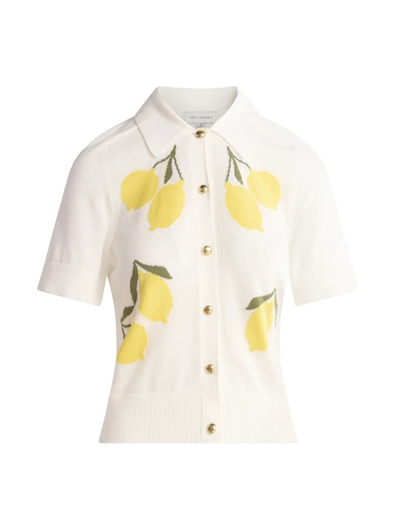 Free Assembly Women's Collared Cardigan Sweater with Short Sleeves, Lightweight, Sizes XS-XXL | Walmart (US)