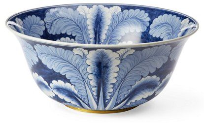 15" Cabbage Bowl, Blue/White | One Kings Lane