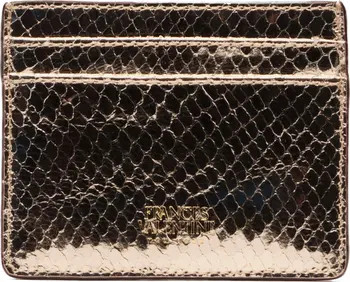 Snakeskin Embossed Metallic Leather Card Case | Nordstrom