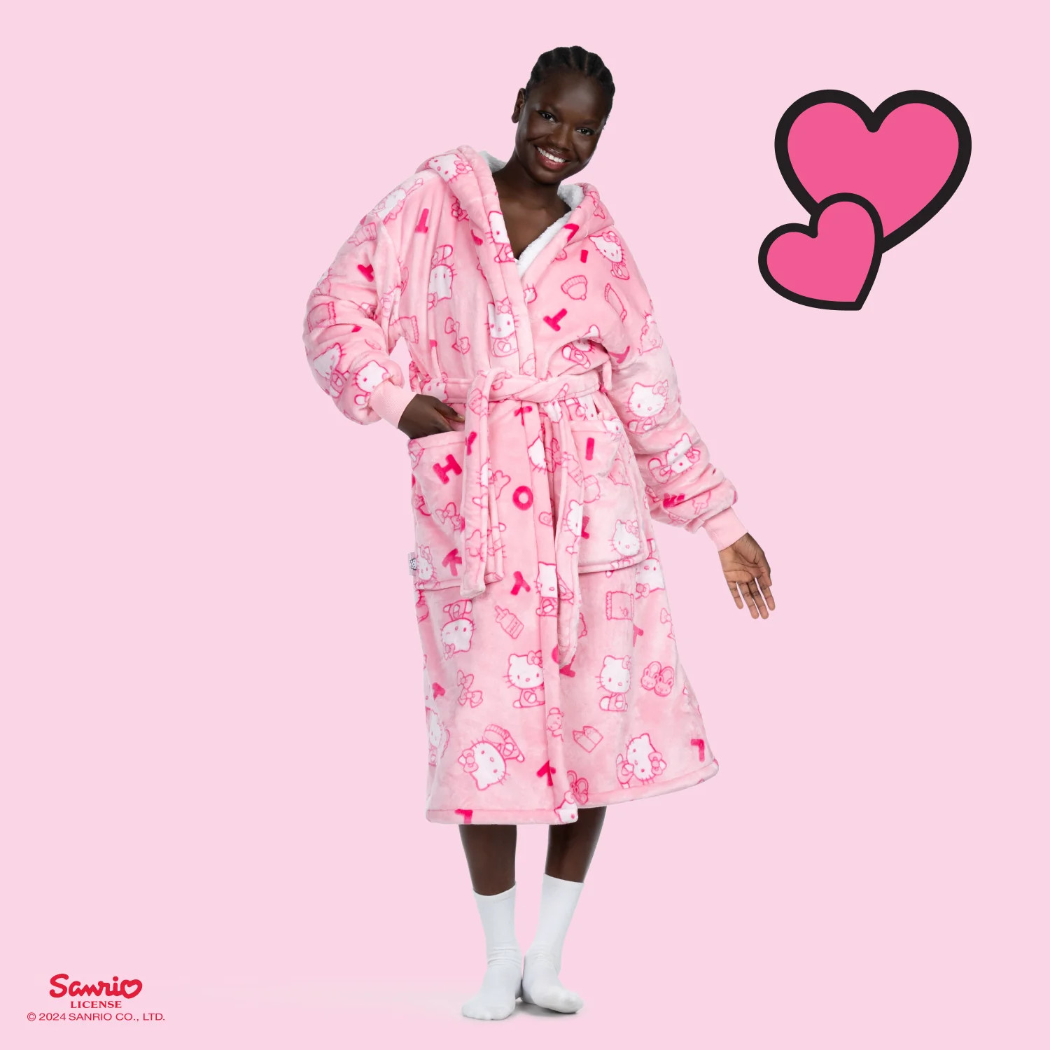 Hello Kitty Sherpa Dressing Gown Licensed | The Oodie AU