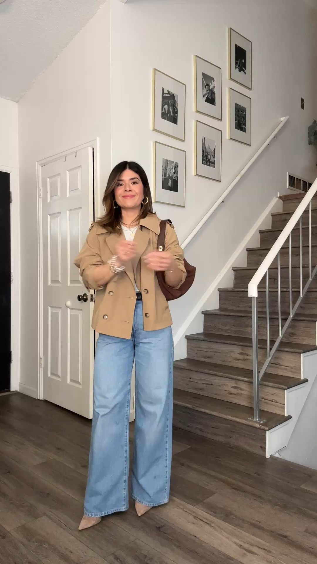 Take 25% off my cropped trench coat + an additional 15% off with code MYAF15 
Trench coat size xs
Jeans size 25

#LTKSaleAlert #LTKWatchNow #LTKFindsUnder100