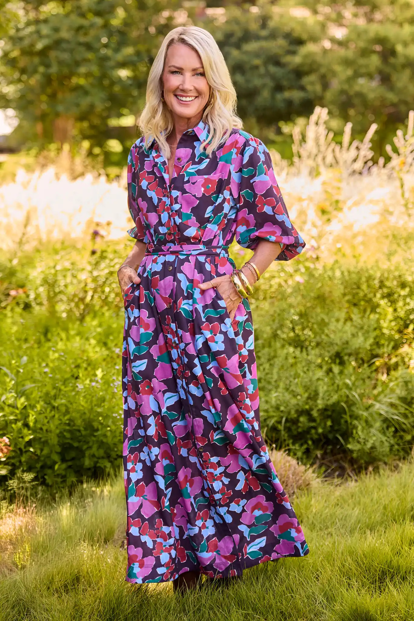 Serena Multi Printed Maxi Dress | Avara