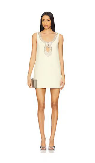 Crepe Bow Mini Dress in Yellow | Revolve Clothing (Global)