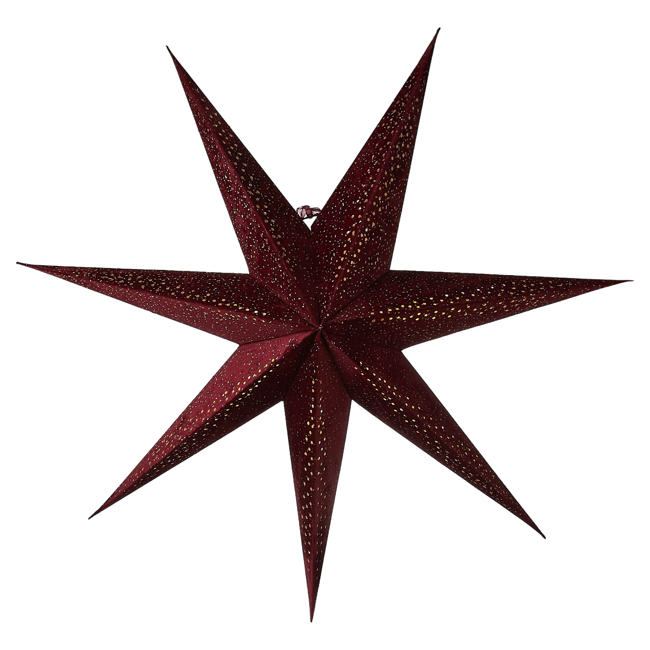 Light-Up Red Battery-Operated Flocked Star Christmas Hanging Decoration, 29", by Holiday Time | Walmart (US)