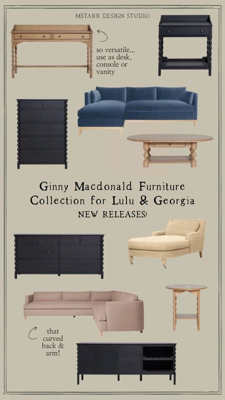 Ginny Macdonald furniture collection for Lulu & Georgia…new releases! 

Custom furniture, home decor, wood furniture, upholstered seating, velvet couch, coffee table, bedroom furniture, British design 

#LTKhome #LTKFind