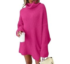 Womens Turtleneck Oversized Long Batwing Sleeve Fall Sweater 2023 Plus Size Tunic Pullover Ribbed... | Amazon (US)