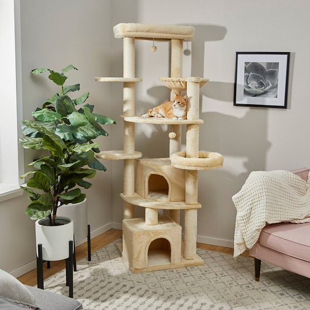 FRISCO 76-in XXL Heavy Duty Cat Tree, Cream - Chewy.com | Chewy.com