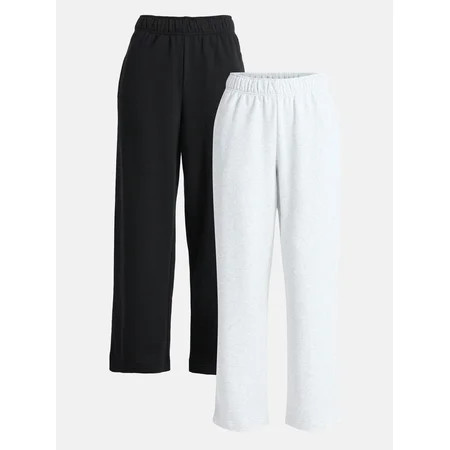 No Boundaries Soft Fleece Wide Leg Pants, 30” Inseam, 1 or 2-Pack, Women’s XXS-4X | Walmart (US)