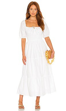 FAITHFULL THE BRAND Rene Midi Dress in Plain White from Revolve.com | Revolve Clothing (Global)