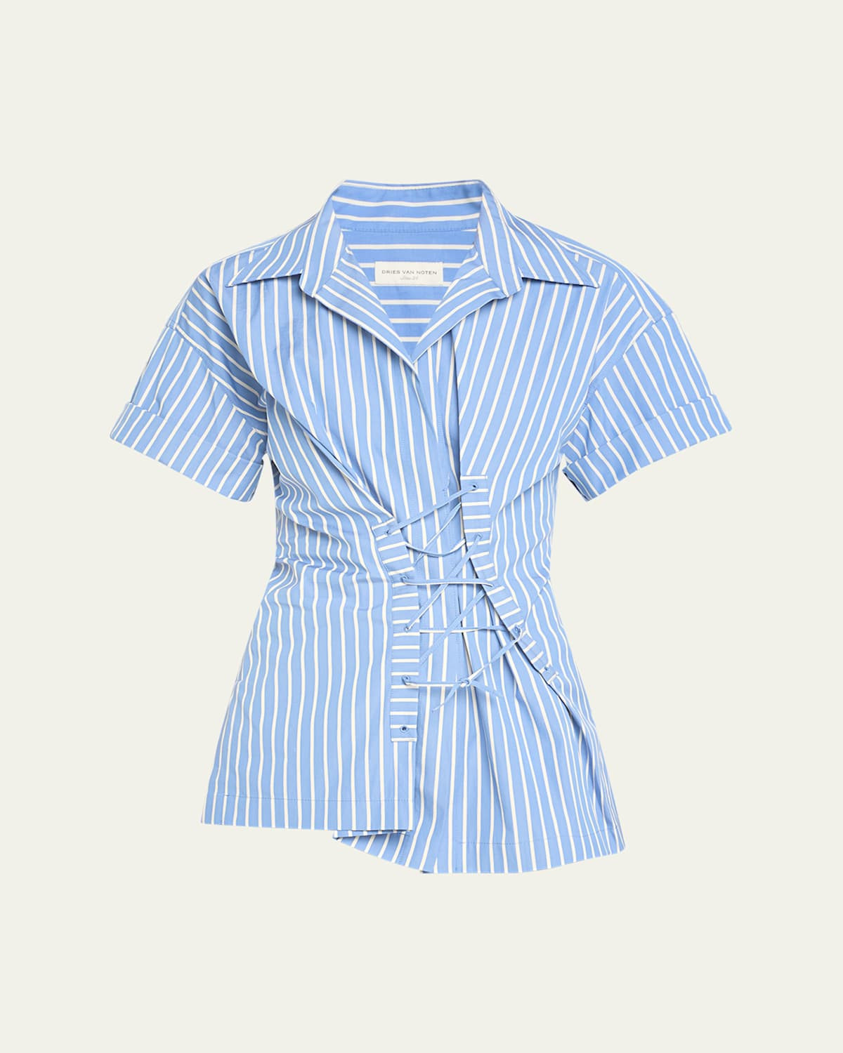 Click Stripe Lace-Up Shirt | Bergdorf Goodman