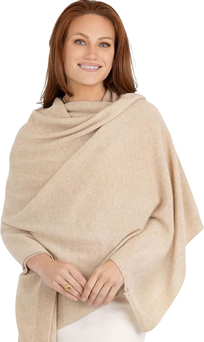Velanio Cashmere 100% Cashmere Knitted Wrap Pashmina Shawl Extra Large Scarf Stole for Women Trav... | Amazon (US)