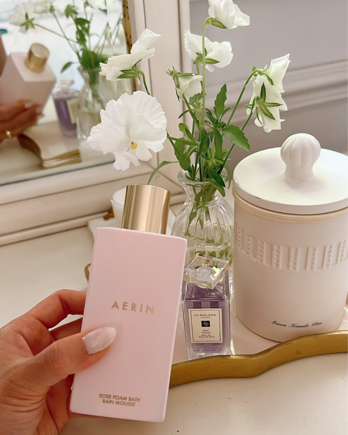 So fragrant with sensual and beautiful rose bath. Mix Aerin rose bath foam and Jo Malone rose bath oil for the softest skin and most luxurious smelling bath  

#LTKhome #LTKunder100