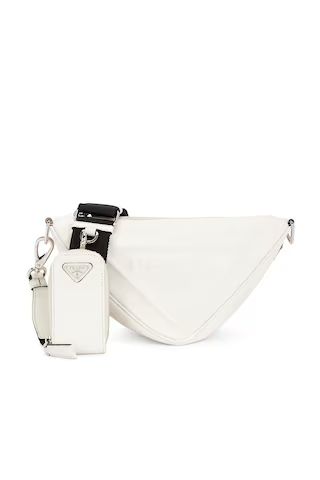 Prada Triangle Shoulder Bag in White | FWRD 