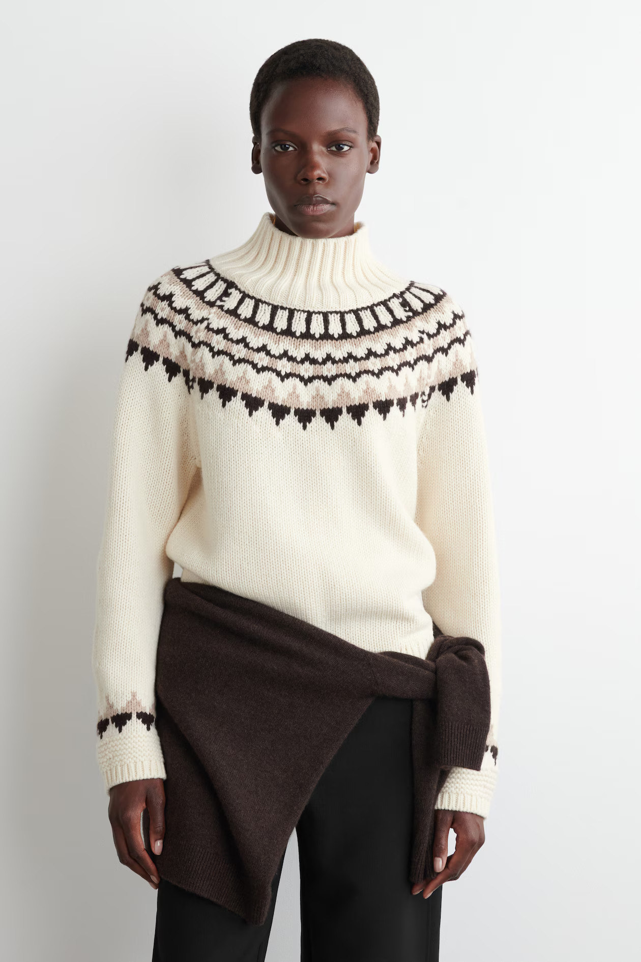 FAIR ISLE WOOL-CASHMERE JUMPER - CREAM / BROWN / PINK | COS IE | COS (EU)