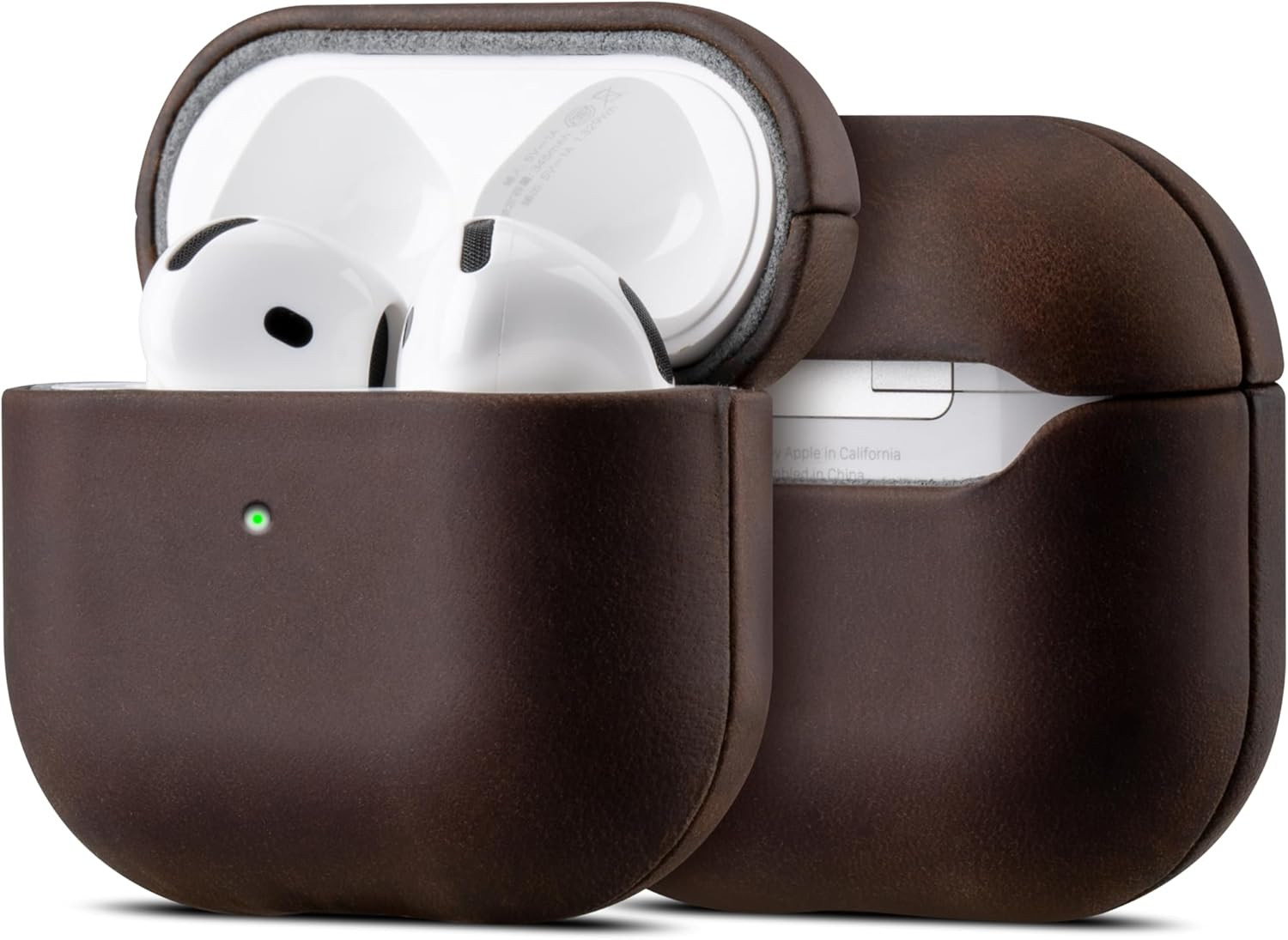 Maogoam Leather Case Compatible with AirPods 4, Genuine Vintage Crazy Horse Cowhide Leather Case ... | Amazon (US)