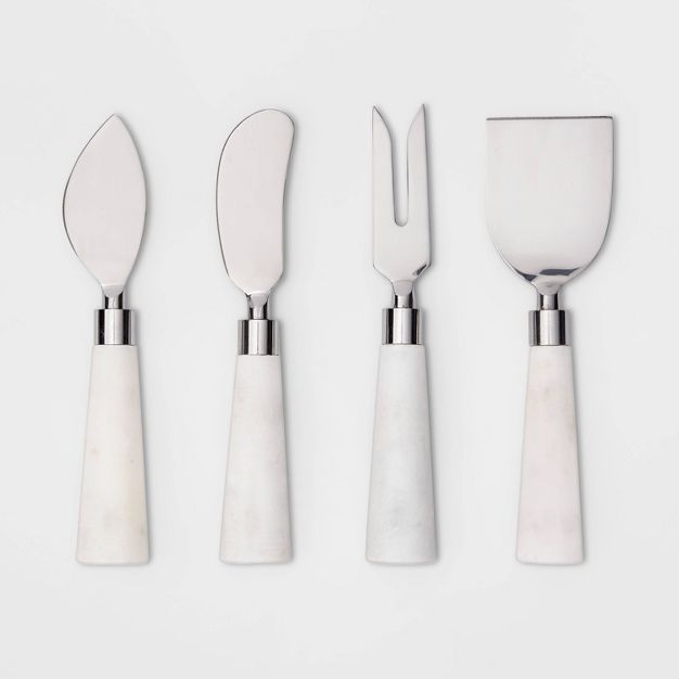 Set of 4 Cheese Knives Marble White - Threshold&#8482; | Target