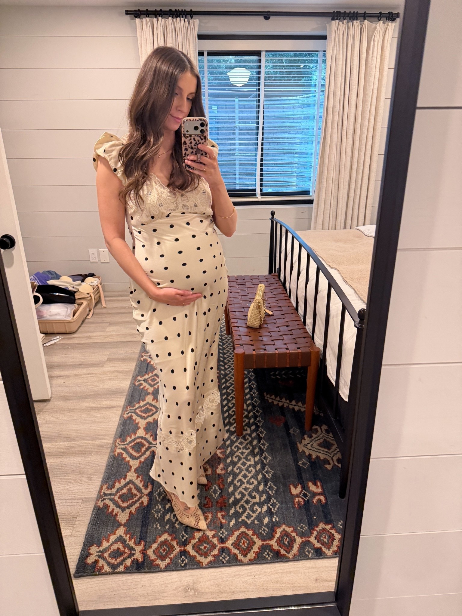 23 weeks pregnant and this dress ended up being SO cute! I love the polka dots and butterfly lace detail. It's not maternity so I sized up, used my stitchy for the perfect fit, and wore the correct undergarments.

#LTKBump