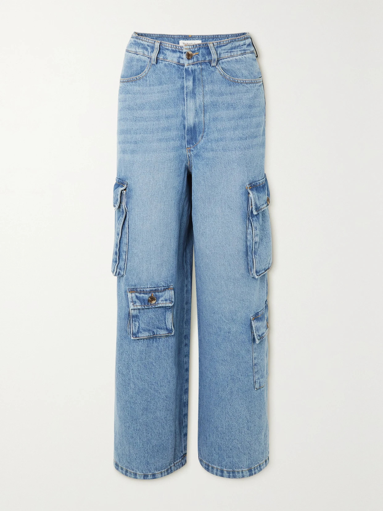 The Frankie Shop - Hailey Denim Cargo Pants - Light blue | NET-A-PORTER (UK & EU)