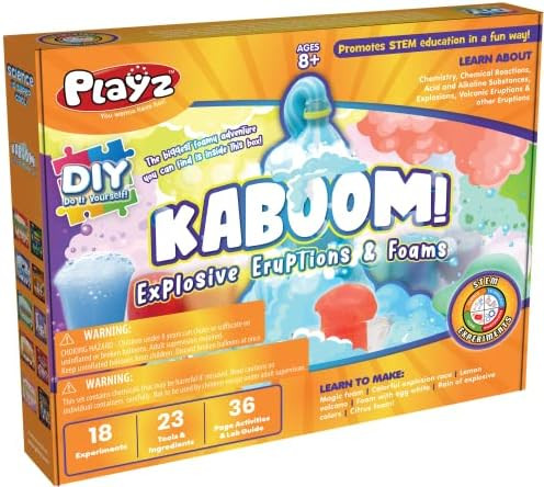 Playz KABOOM! Explosive Eruptions & Foam Bombs - 18+ Fun & Safe STEM Experiments Chemistry Set & Sci | Amazon (US)