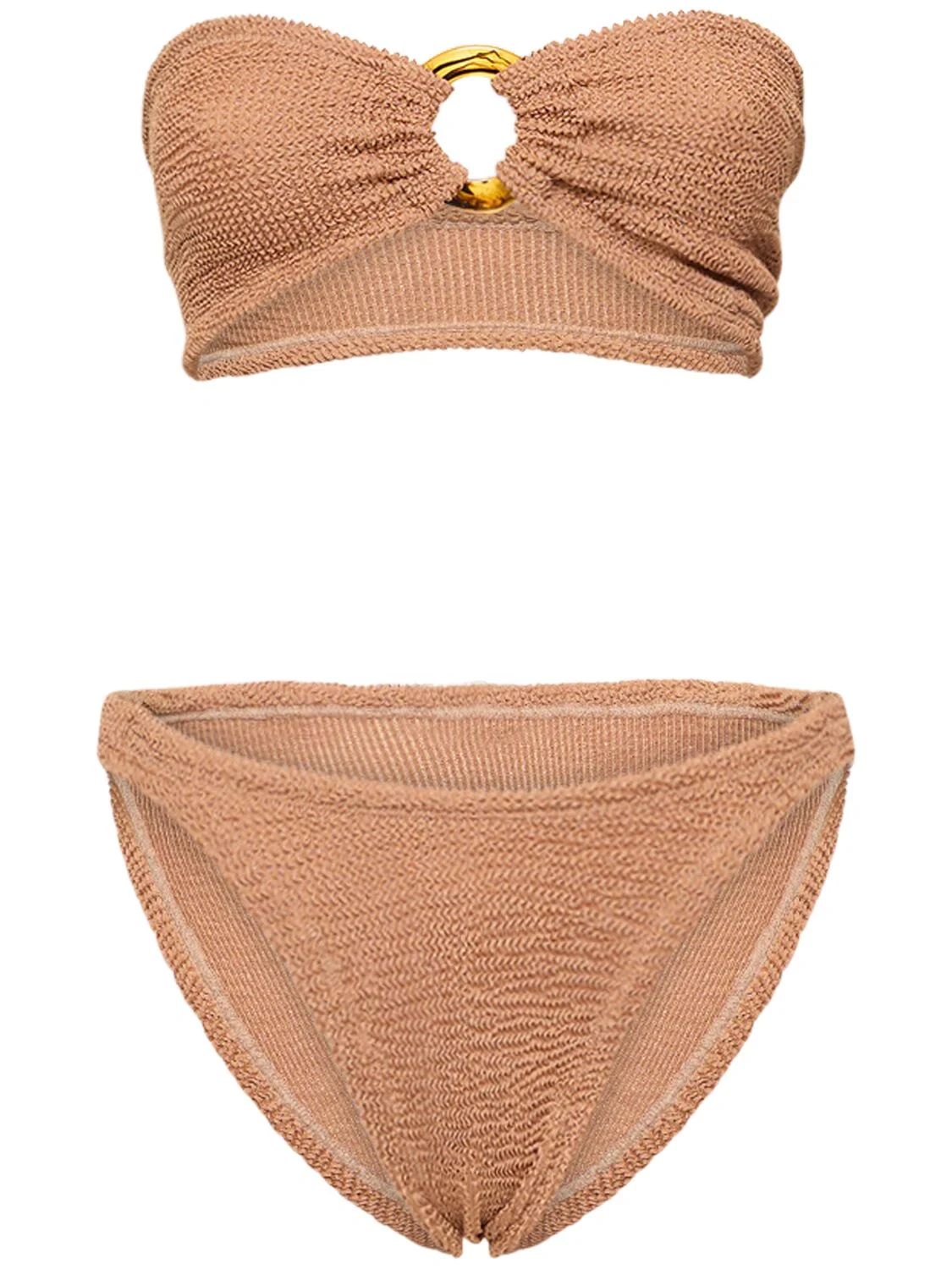 Gloria Seersucker Bandeau Bikini Set | Luisaviaroma