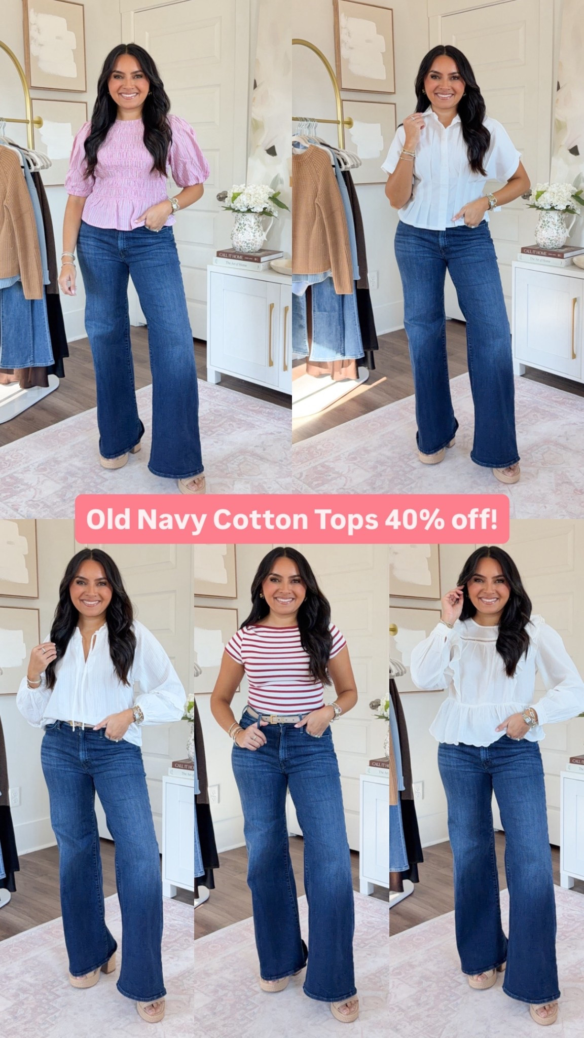 Tops size xs petite TTS 
Jeans size 26 petite - petite is labeled at Lil TTS 

#LTKFindsUnder50 #LTKPetite #LTKSaleAlert