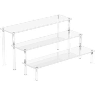 Clear 3-Tier Acrylic Display Riser with Perfume Organizer and Cupcake Stand for Decoration and Organization (1-Pack) | The Home Depot