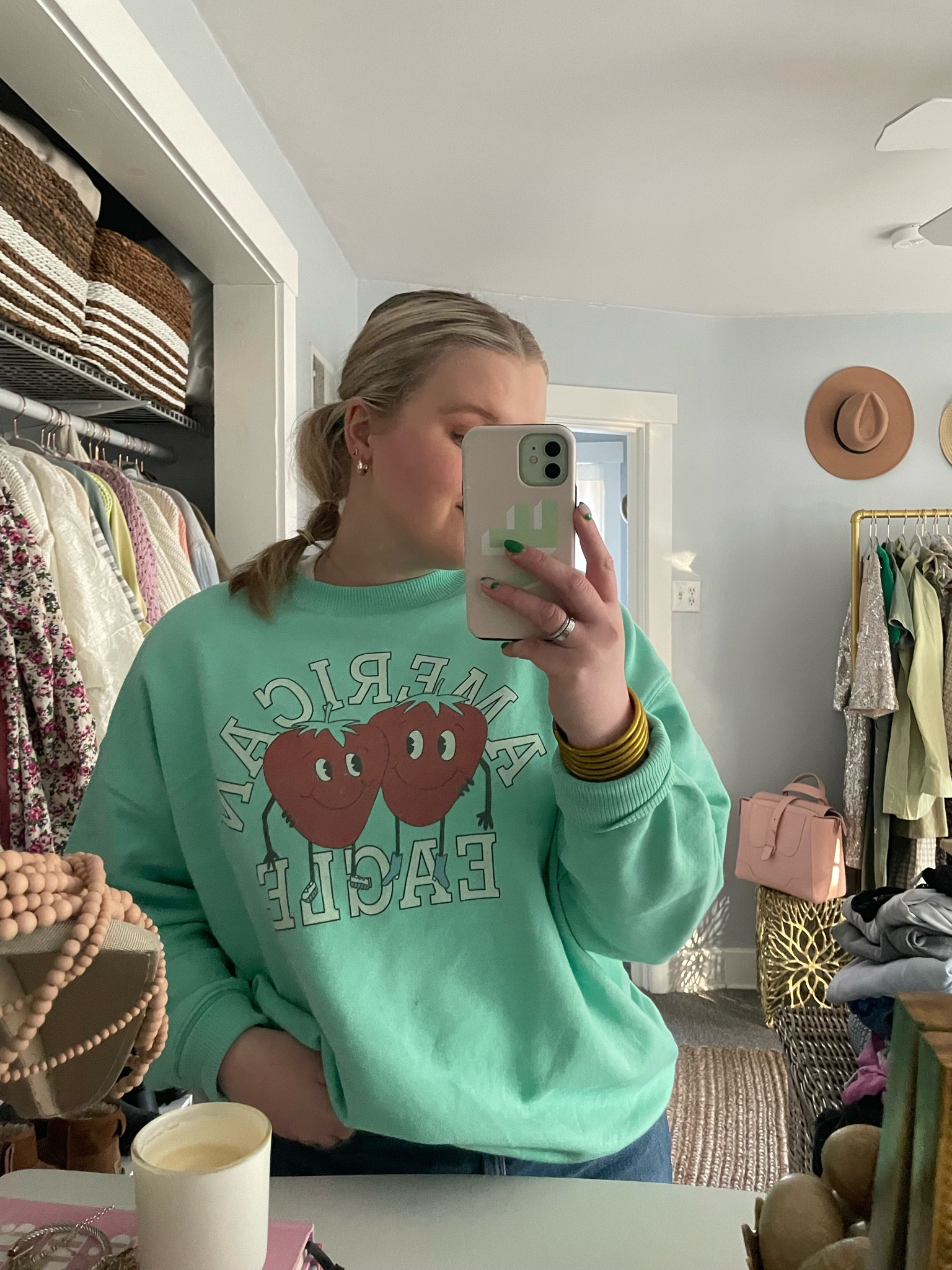 The cutest sweatshirt for summer! Grabbed it in a medium for oversized feel! Comes in cute color ways! 

#LTKSeasonal #LTKunder50 #LTKsalealert