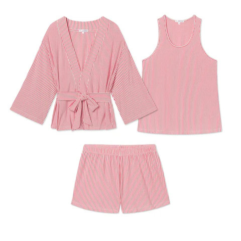 DreamModal™ Kimono Shorts Bundle in Winterberry Pencil Stripe | Lake Pajamas
