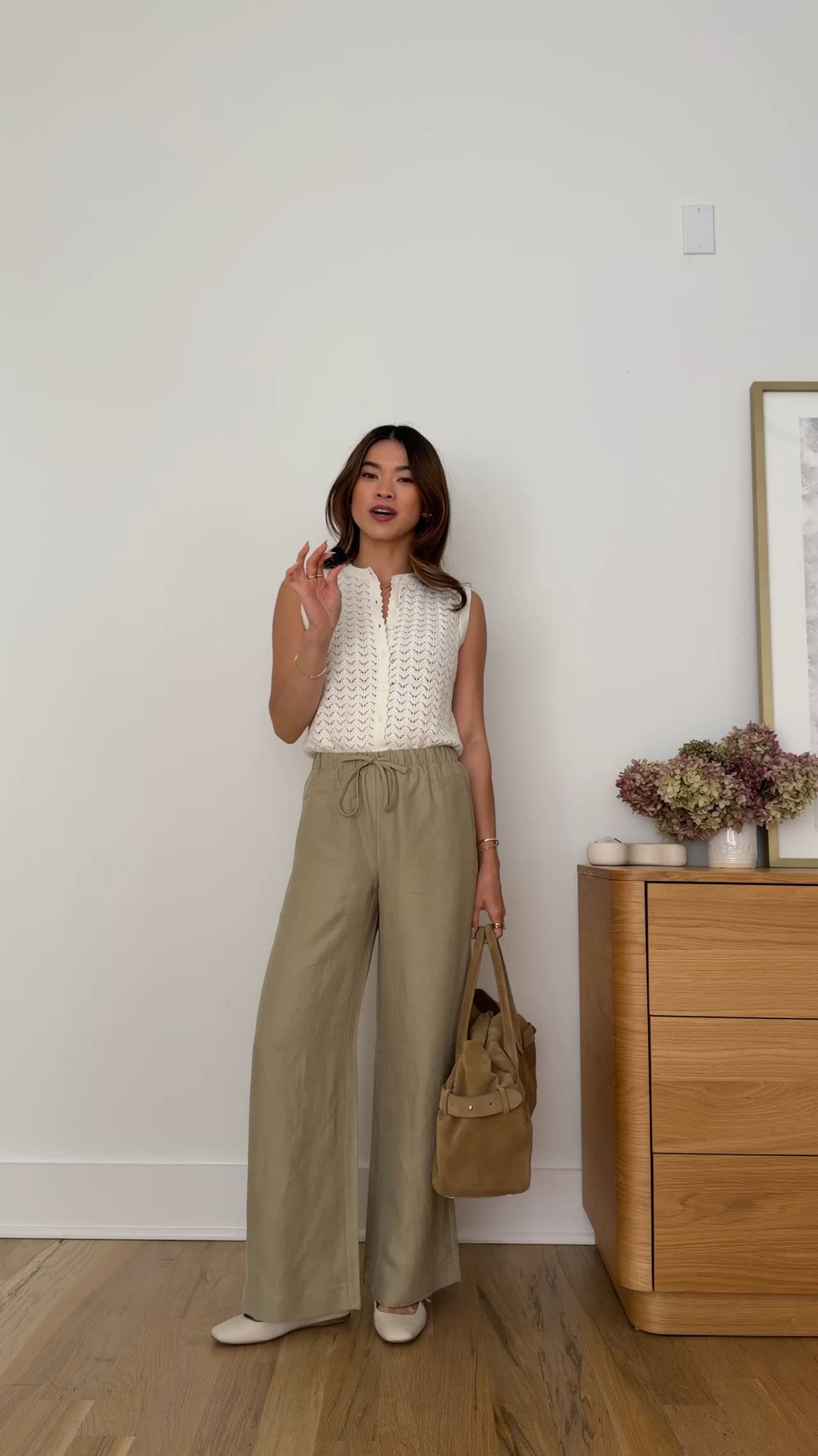 Sizing info: 
•Top size XS
•Pants size 2XS Short in Martini Olive

petite fashion, get dressed with me, outfit inspiration, ootd, nashville outfit, Nashville influencer, petite style, vacation style, casual outfits, mom style, petite pants, spring outfits, spring outfit info, spring pants, spring outfit idea, spring top, spring bag, spring knit top, spring shoes, viral pants, aritzia pants, petite pants,  
@Aritzia 
 

#LTKootd #LTKSeasonal #LTKPetite