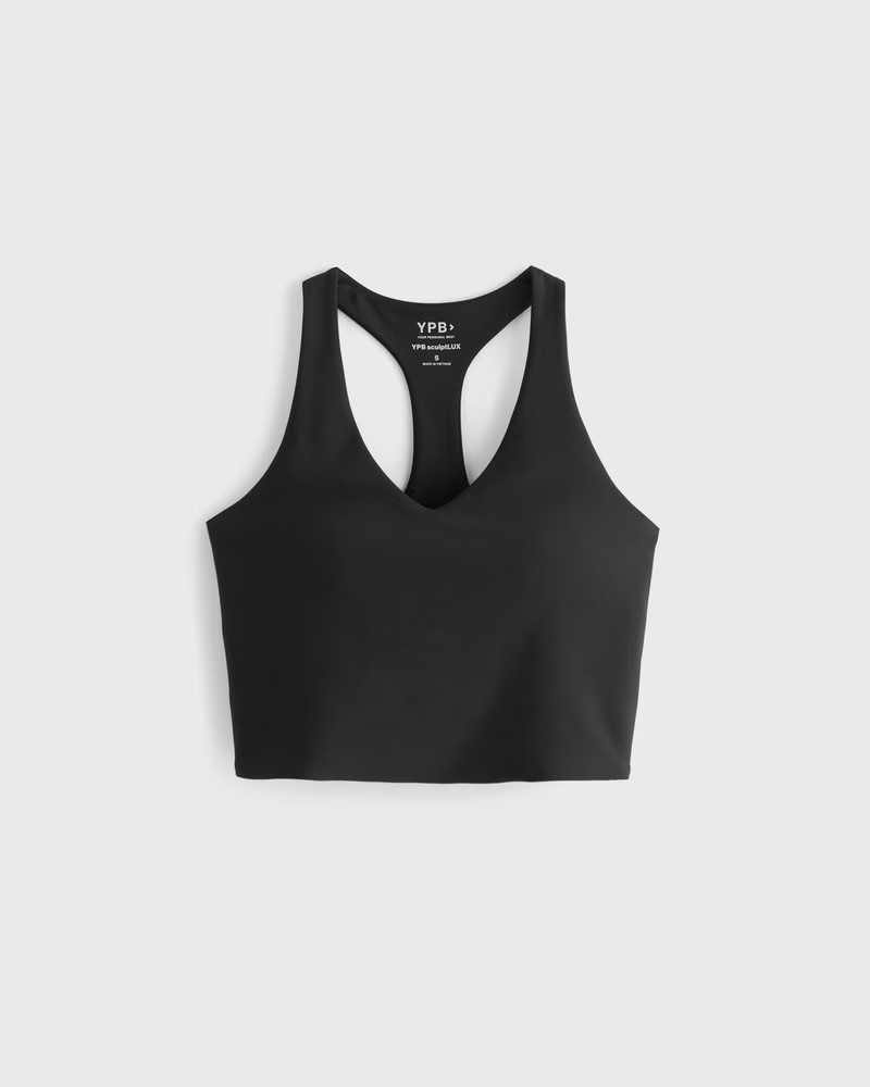 Abercrombie & Fitch Women's YPB sculptLUX Racerback V-Neck Tank in Black - Size XL | Abercrombie & Fitch (US)