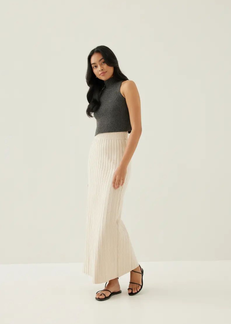 Korin Elastic Knit Column Maxi Skirt | Love, Bonito USA