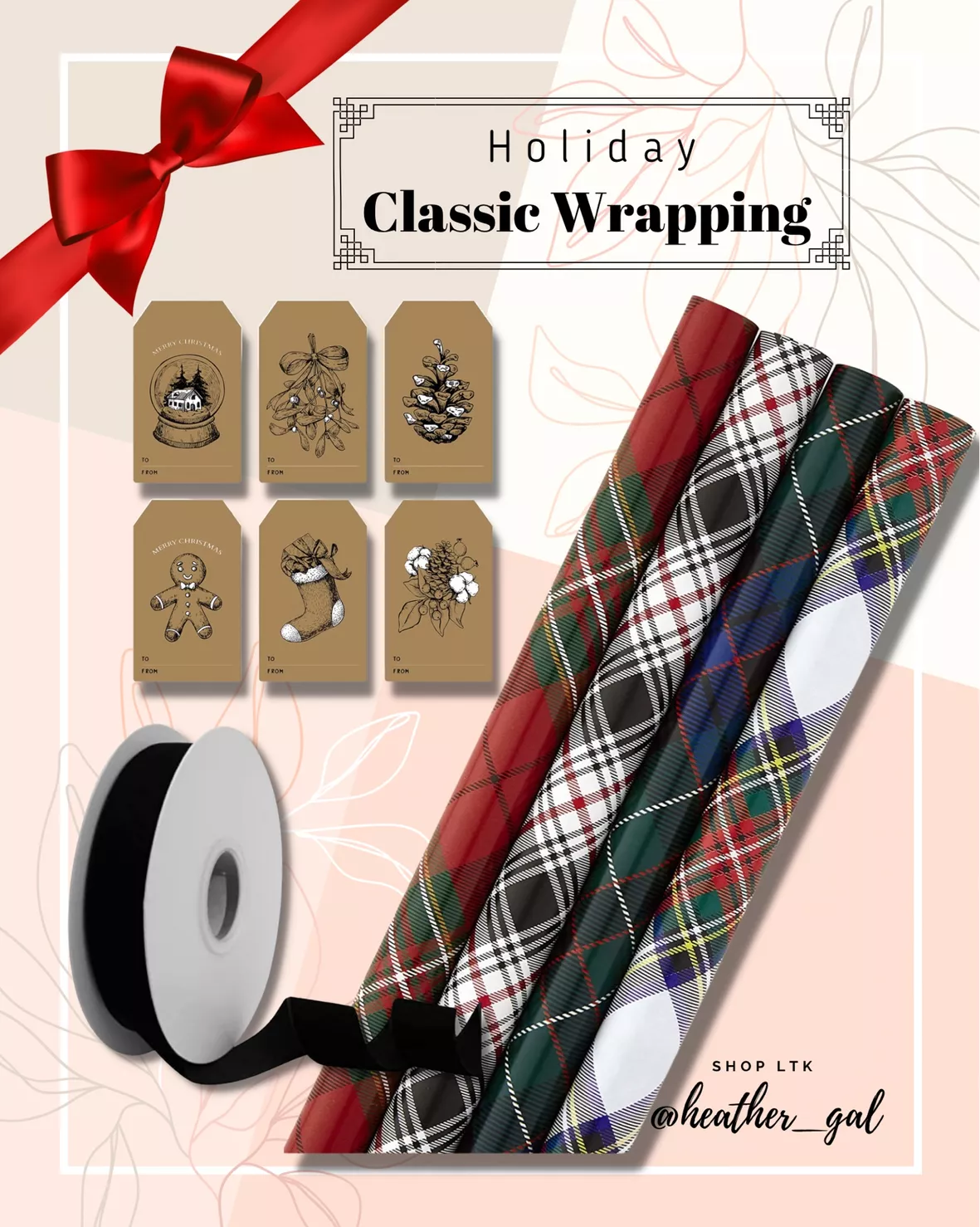 Hallmark Wrapping Paper Set - 6 Pack (Traditional Designs)