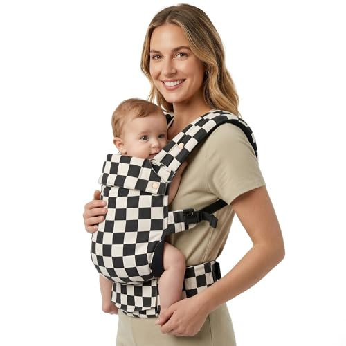 Baby Carrier Newborn to Toddler- 100% Pure Cotton Double-Side Skin-Friendly Baby Carrier,3 Carry Positions Newborn Carrier, Ergonomic,Cozy and Lightweight Infant Carrier for 7-40lbs,Checkerboard | Amazon (US)