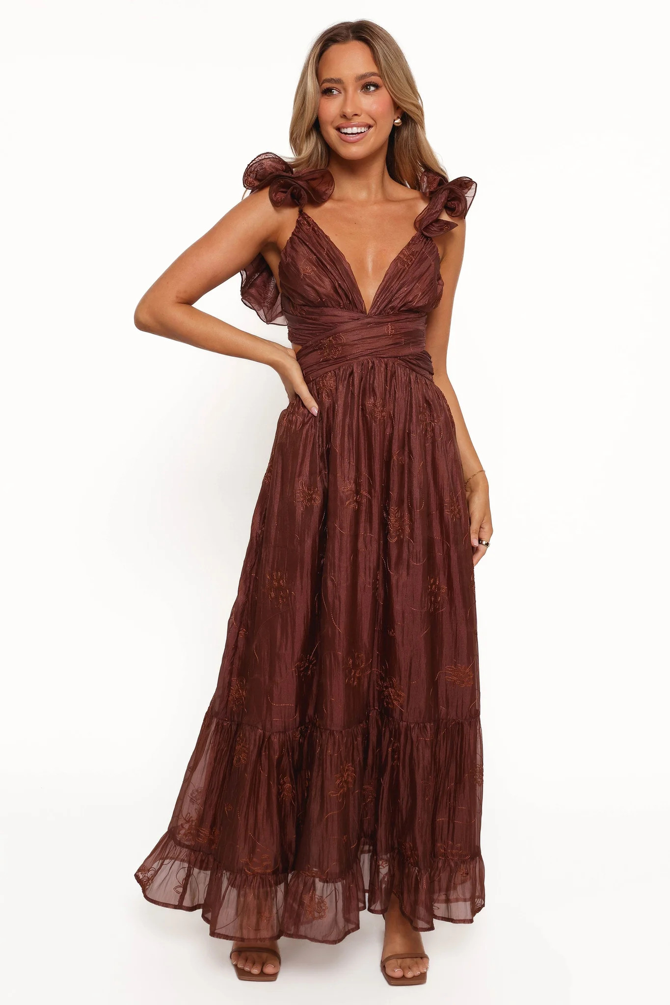 Harmony Maxi Dress - Brown Floral | Petal & Pup (US)