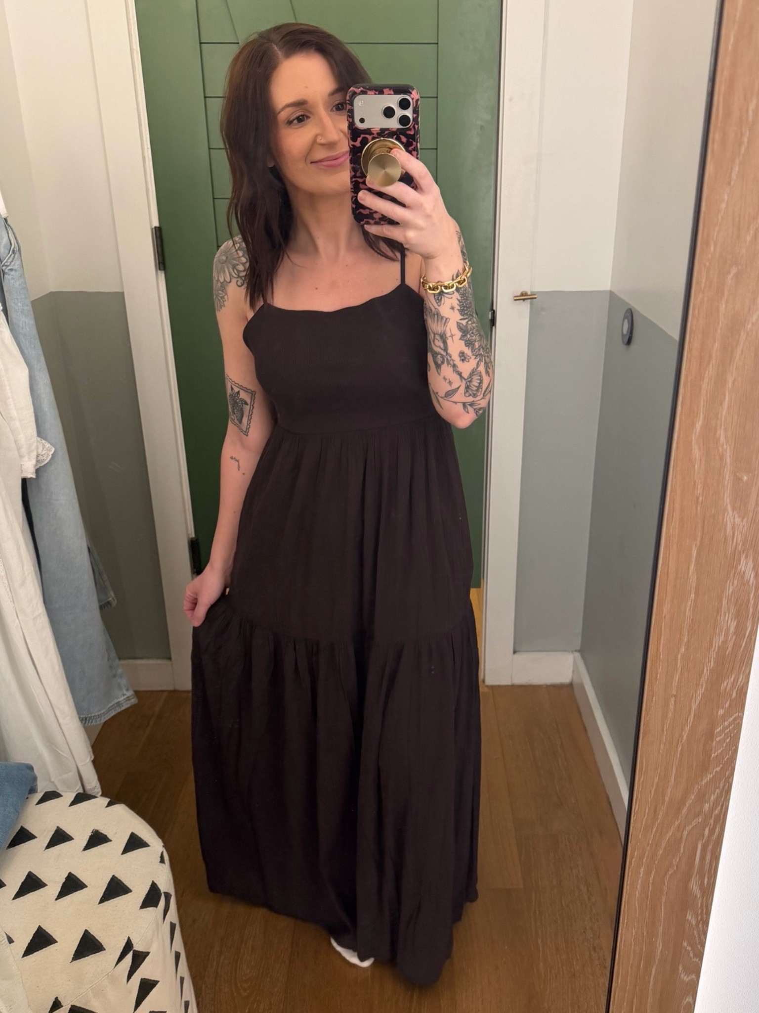 Deep brown maxi dress in a size small. Could size down to an XS

#LTKPetite #LTKSaleAlert