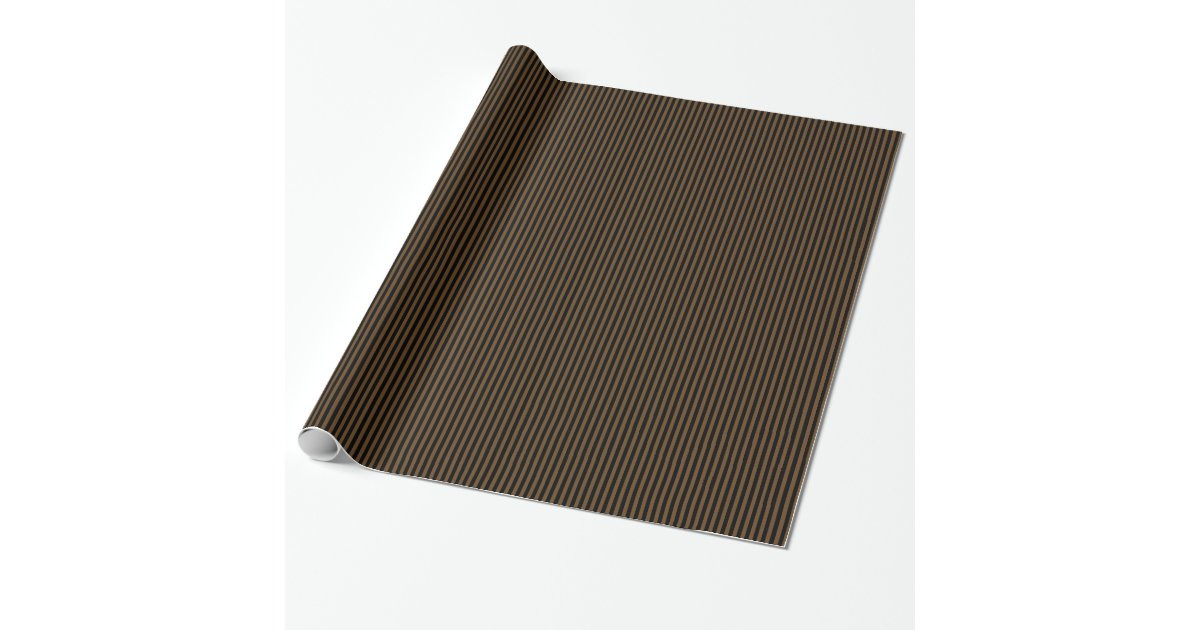Thin Stripes - Black and Dark Brown Wrapping Paper | Zazzle | Zazzle