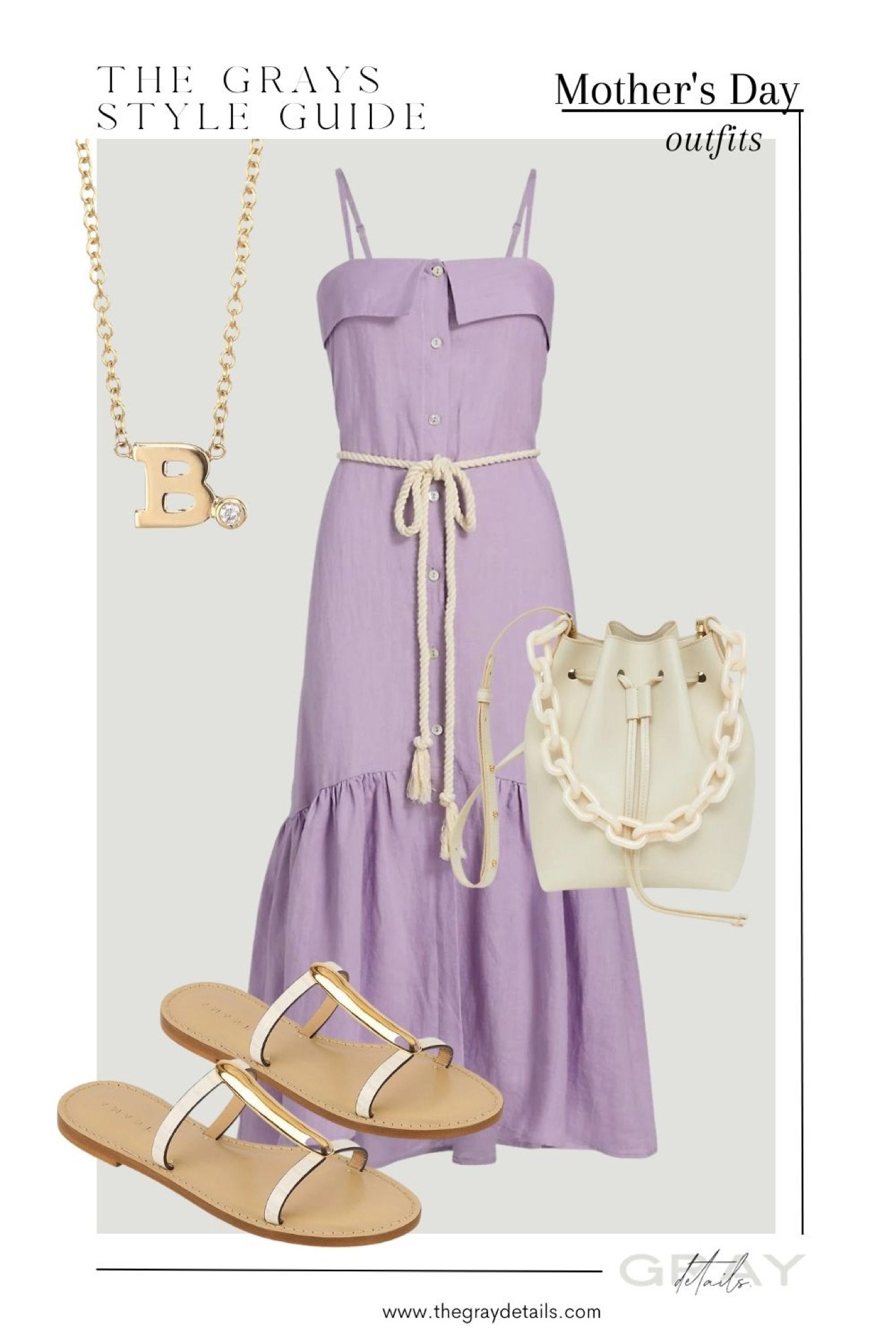 This lilac midi dress is a great casual option for Mother’s Day. Pair it with sandals for more casual look. Your intial necklace and a bucket bag

#LTKstyletip #LTKitbag #LTKFind