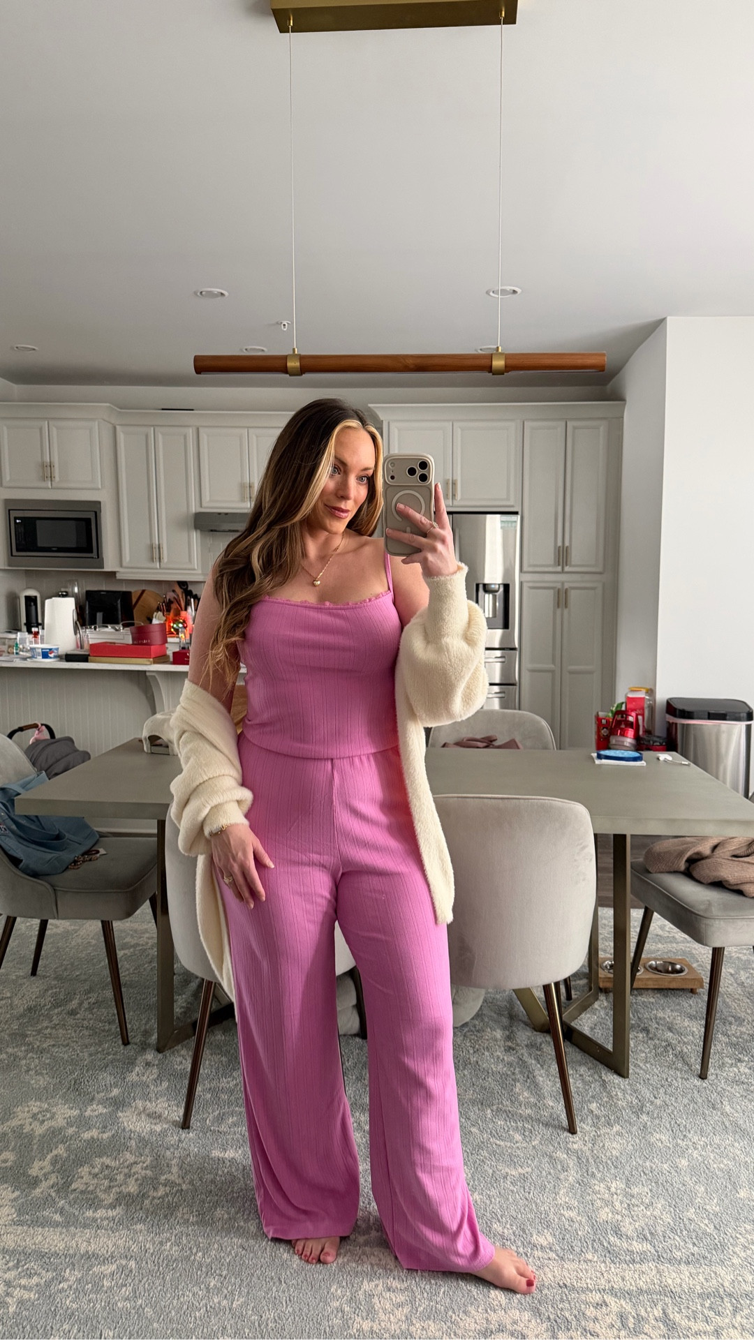 Love pretty loungewear 🩷
Wearing a medium in top, large in bottom 

#LTKValentine #LTKMidsize #LTKmomlife