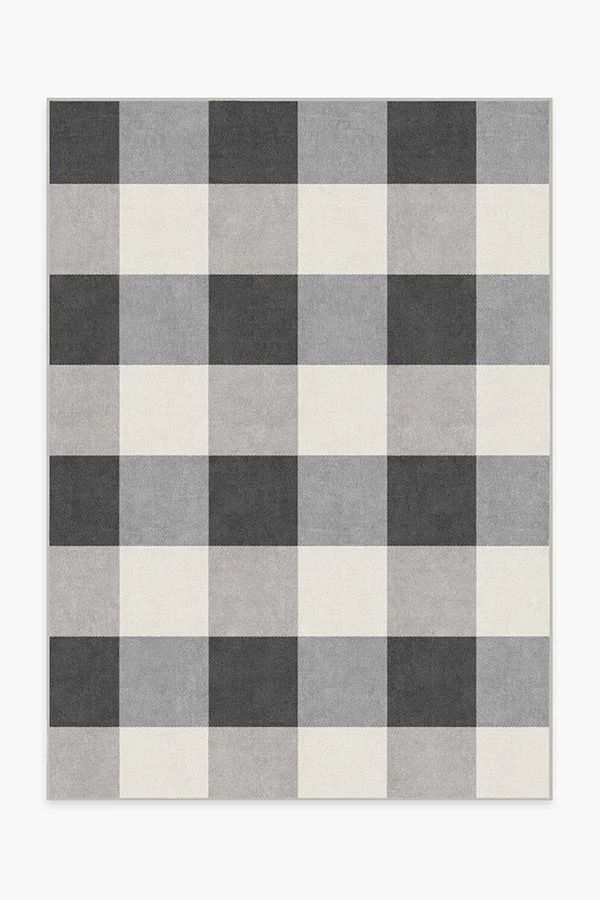 Buffalo Plaid Black & White Rug | Ruggable