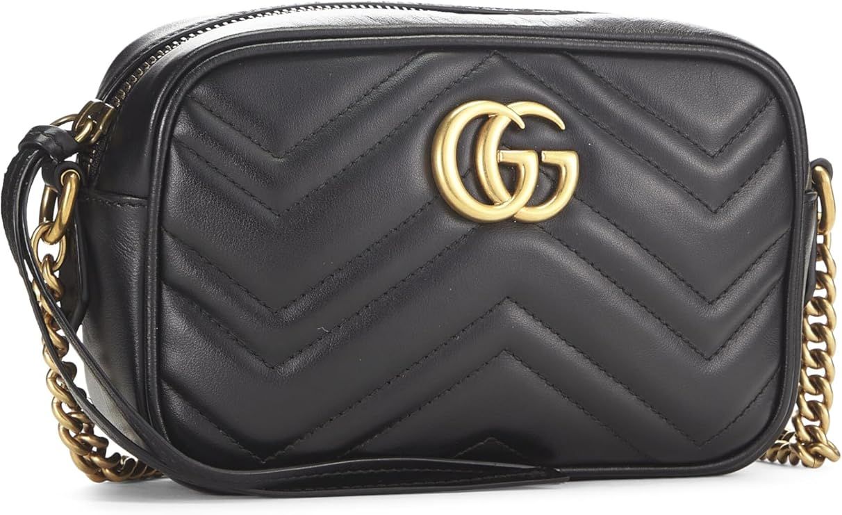 Amazon.com: Gucci, Pre-Loved Black Leather GG Marmont Crossbody, Black : Luxury Stores | Amazon (US)