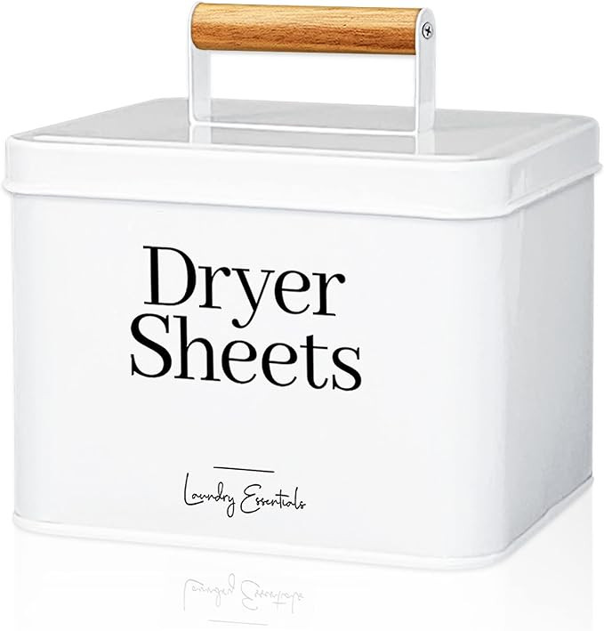Modern Farmhouse Dryer Sheet Holder for Laundry Room Decor and Accessories, Metal Dryer Sheet Con... | Amazon (US)