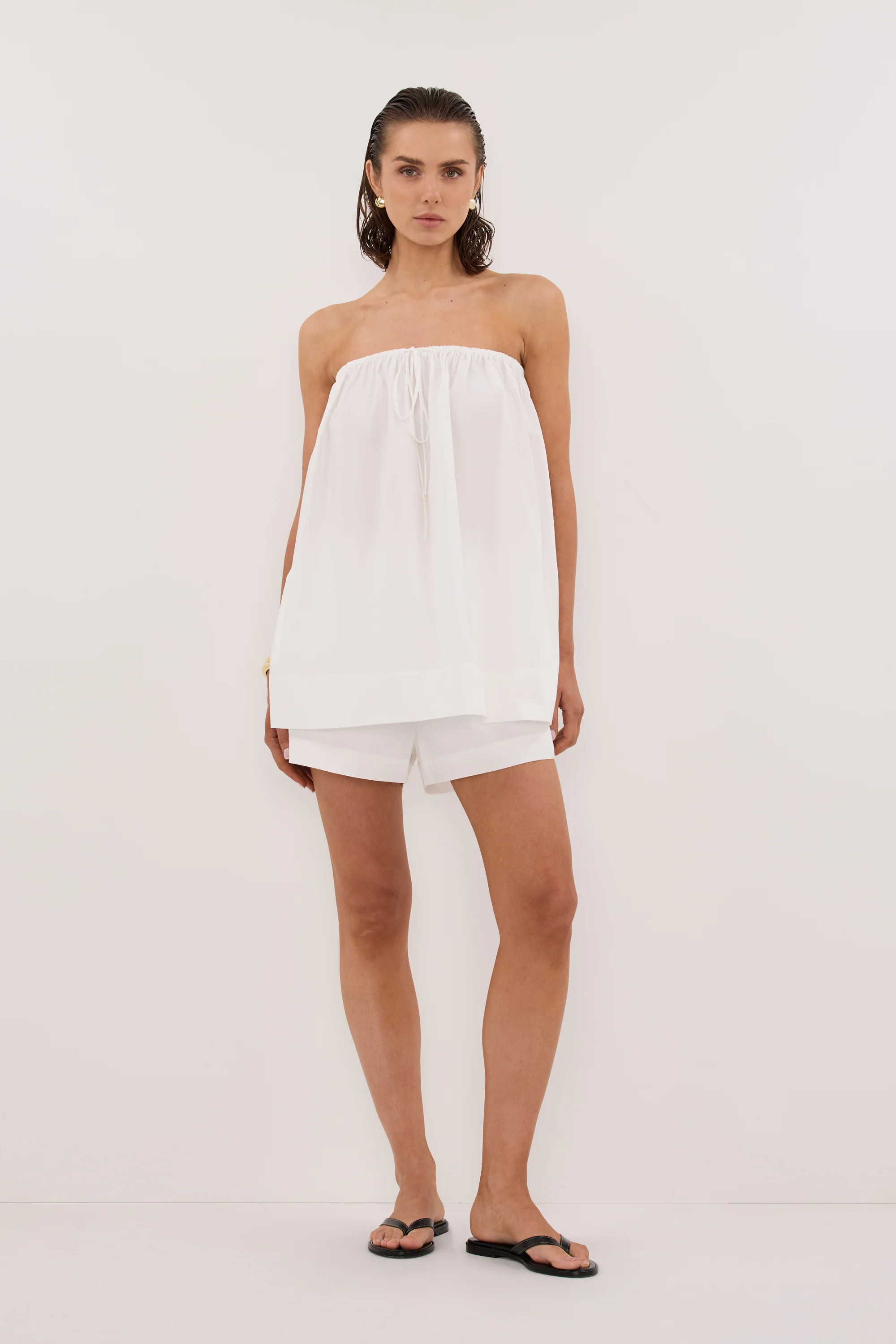 SOMMER WHITE POPLIN SHORT | DISSH