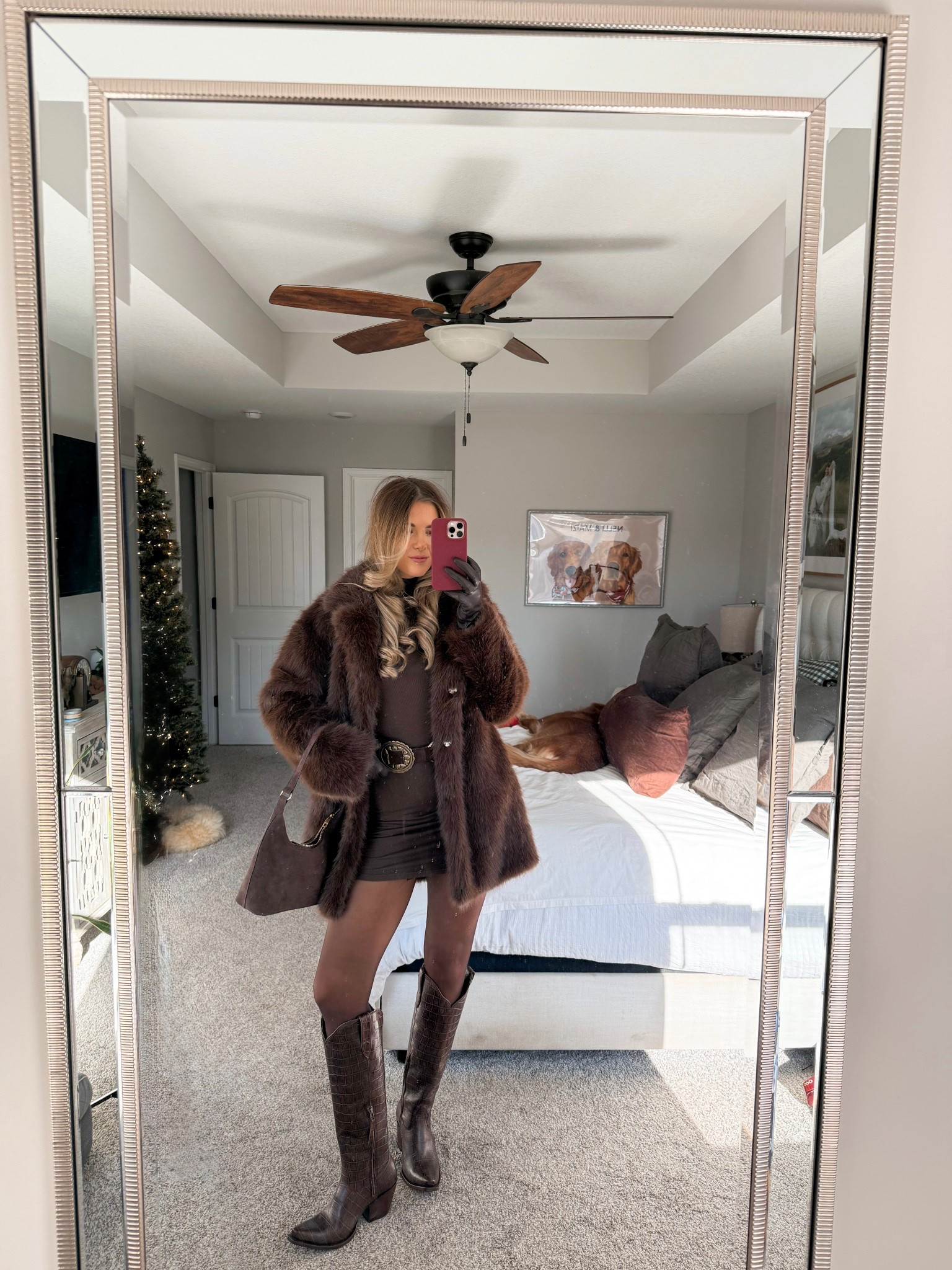 ultimate winter vacation outfit - fur is oversized (i’m in a small) tights in a medium, dress in an XS

western chic, mountain vacation outfit, amazon fashion 

#LTKSeasonal #LTKSaleAlert #LTKTall