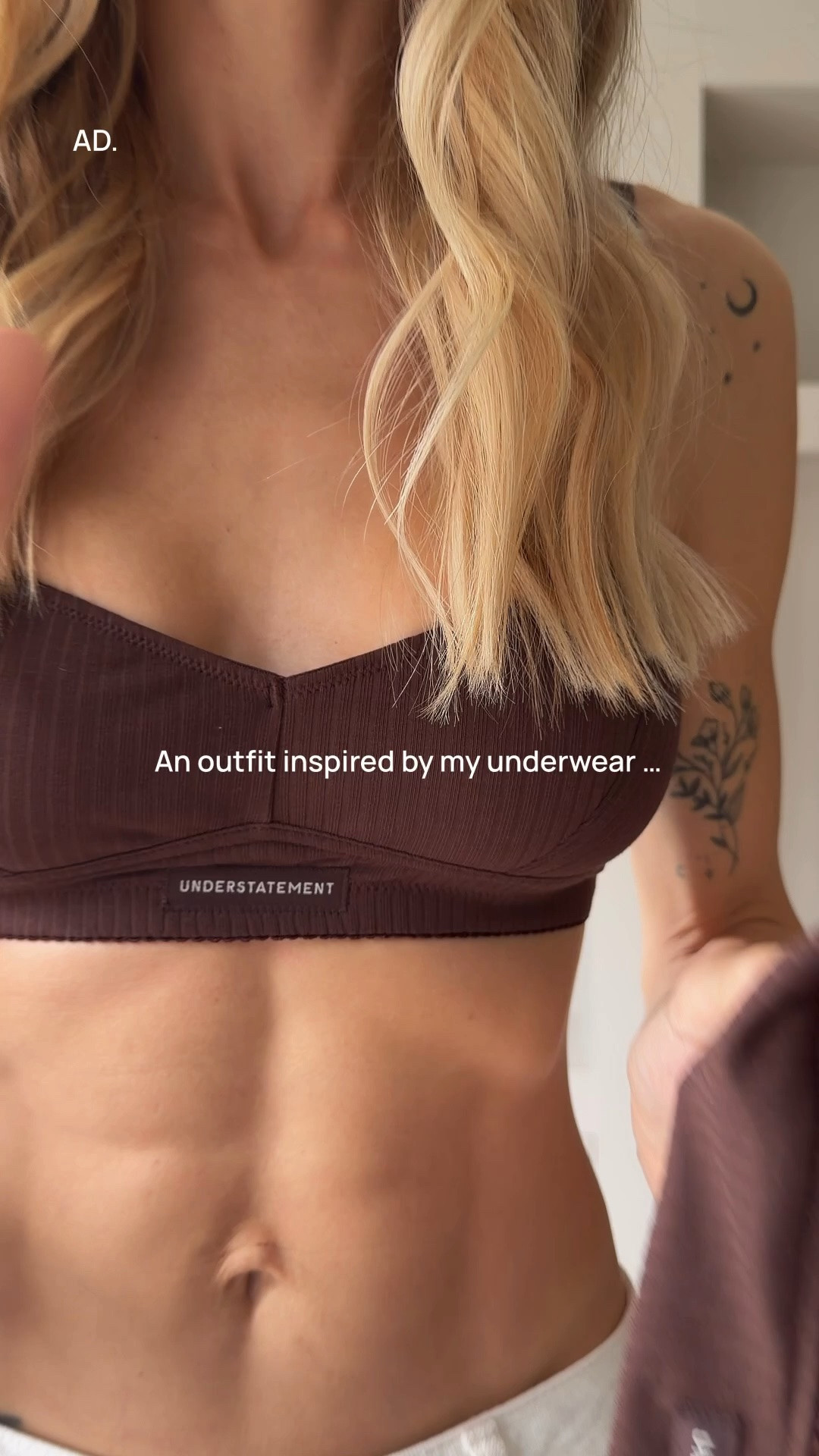 Get 20% off your understatement underwear order with code CHARLOTTE20 *ad (site wide until 4th November - can’t be used with other offers) 

Chocolate brown underwear wire free bra and comfortable knickers both worn size S  

Checked shirt mint velvet size L 
Reformation jeans size 25